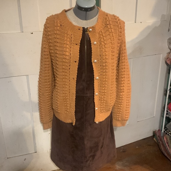 2/$50 NWT Isaac Mizrahi Zip Front Suede Jumper Collegiate Retro Business Rustic - Picture 13 of 13